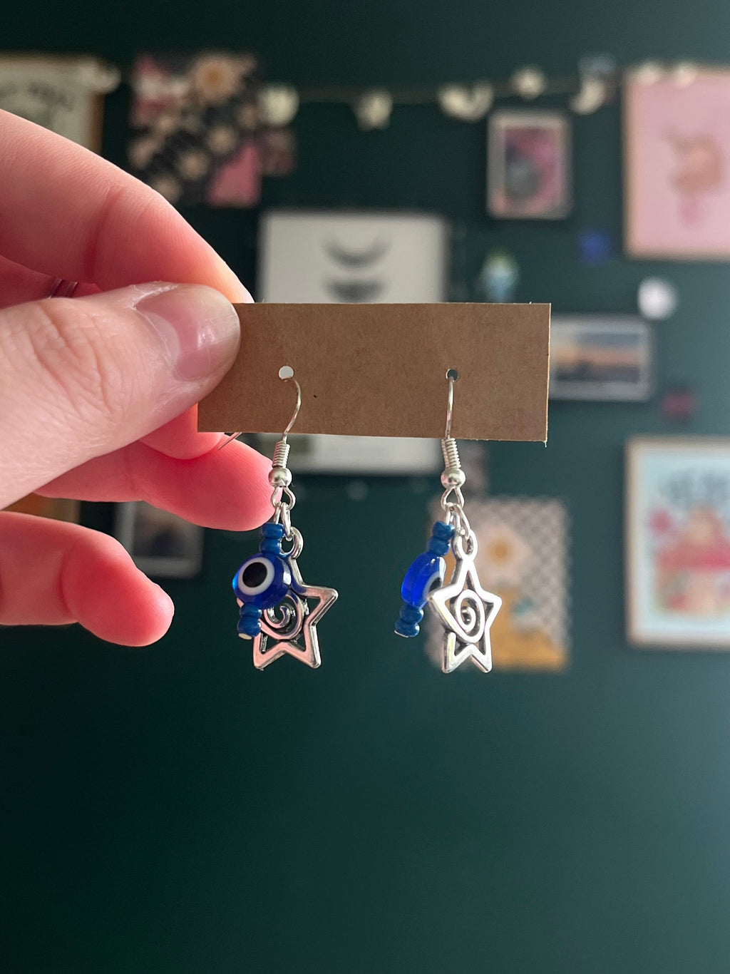 🧿Evil eye star earrings🧿